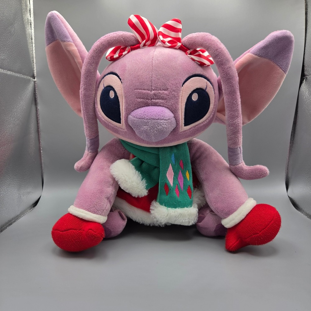 Disney Store Angel Holiday Plush Lilo & Stitch Christmas Purple Red Dress 12 in